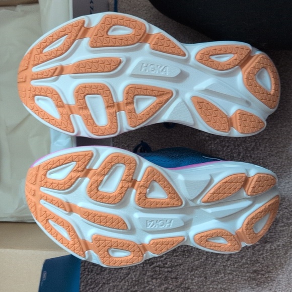 Hoka Blue and Pink Athletic Shoes with Breathable Mesh - Picture 2 of 3